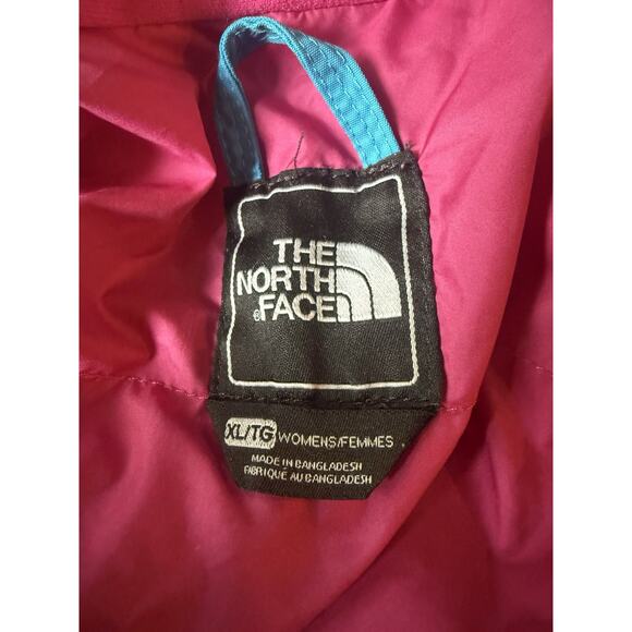 The North Face Women’s XL Colorblock Jacket Blue Pink Black Hooded Insulated - Picture 3 of 4